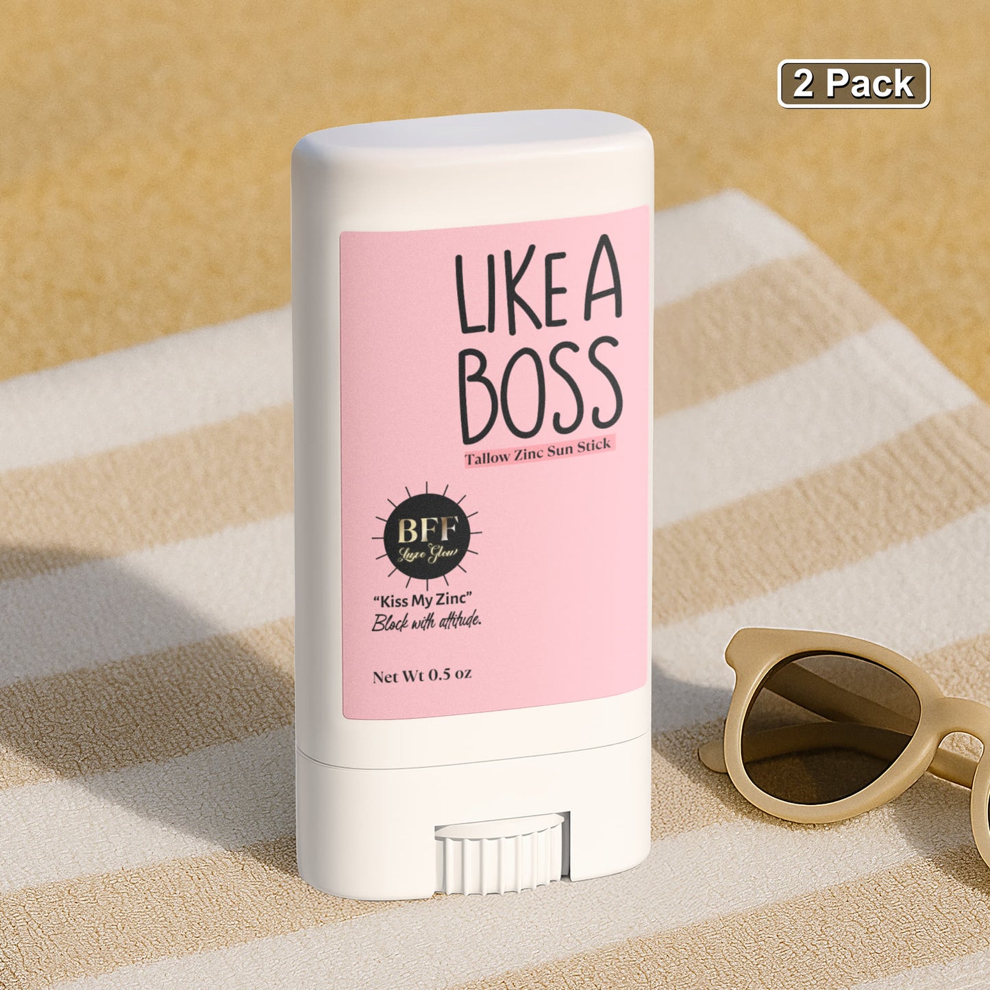 "Kiss my Zinc" 2 Pack Tallow Zinc Sun Stick