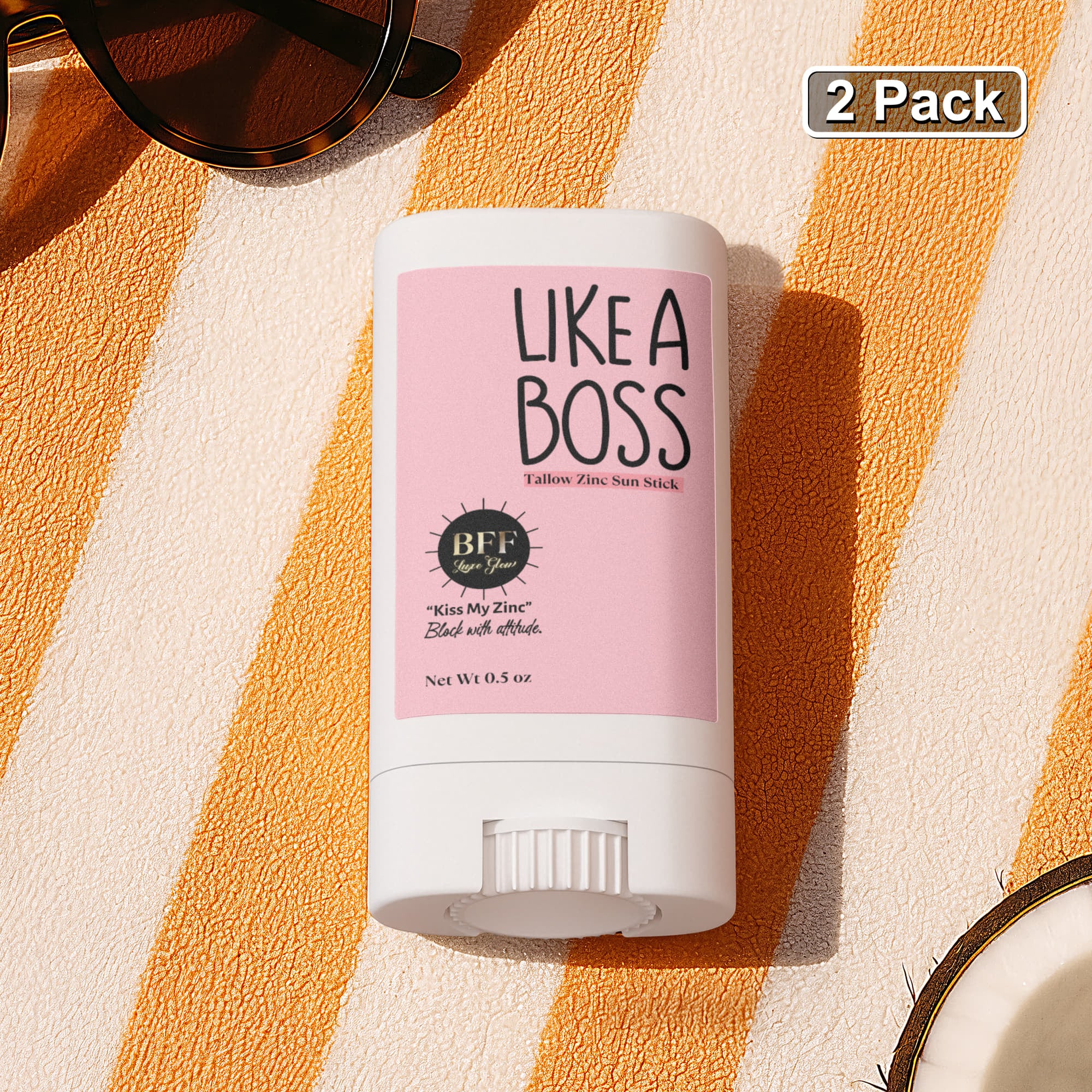 "Kiss my Zinc" 2 Pack Tallow Zinc Sun Stick